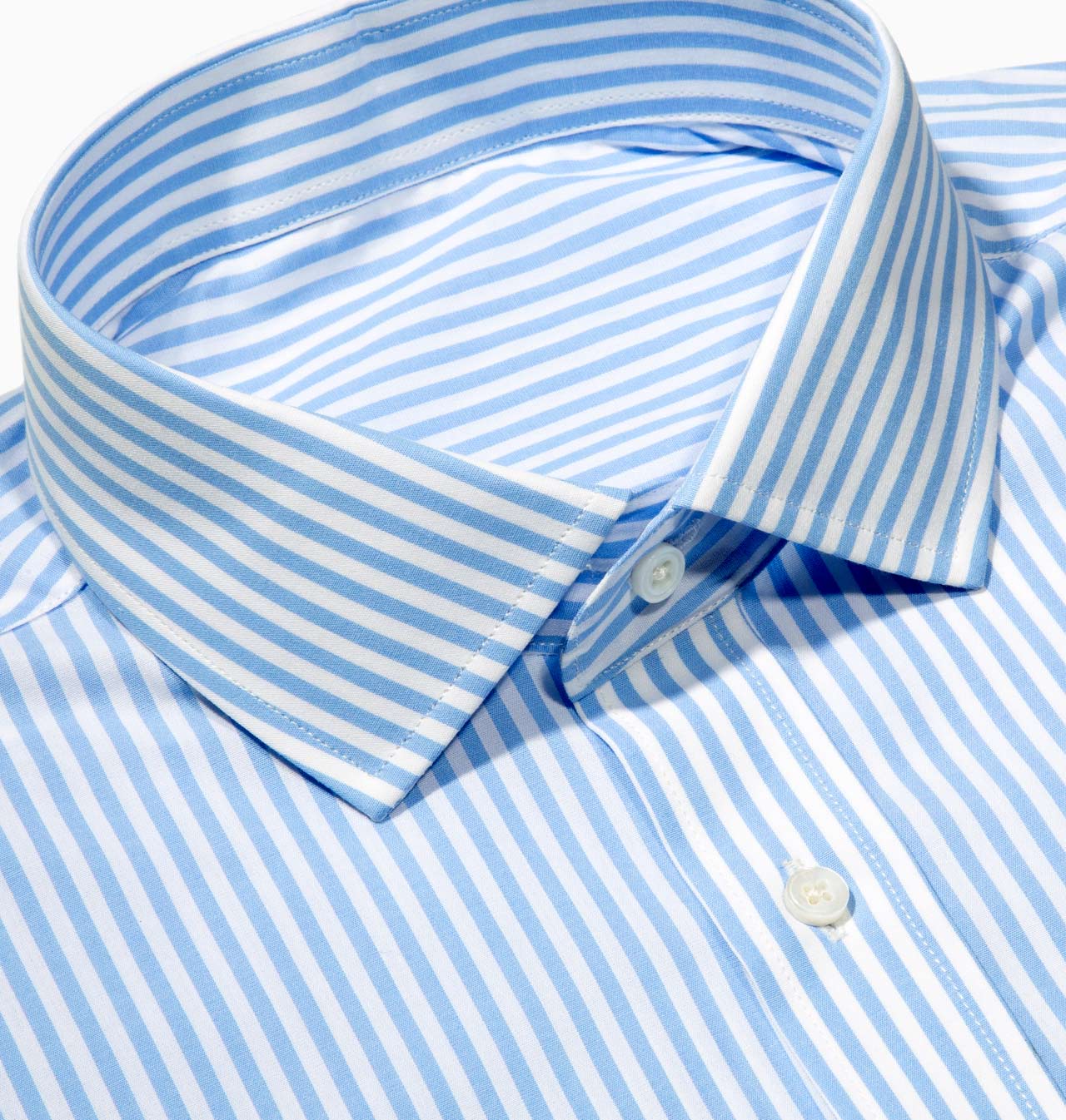 Men’s Tailored Blue Wide Stripe Dress Shirt