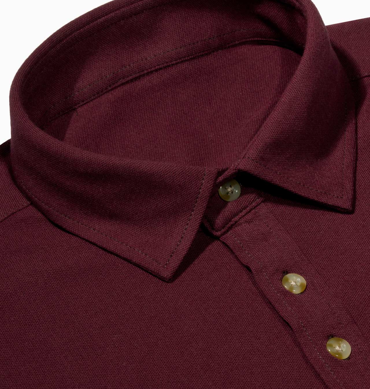 Men's Tailored Charcoal Burgundy Polo Dress Shirt / 1756