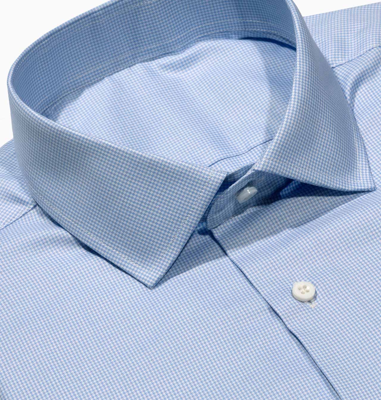 Men’s Tailored Blue Crossed Oxford Dress Shirt