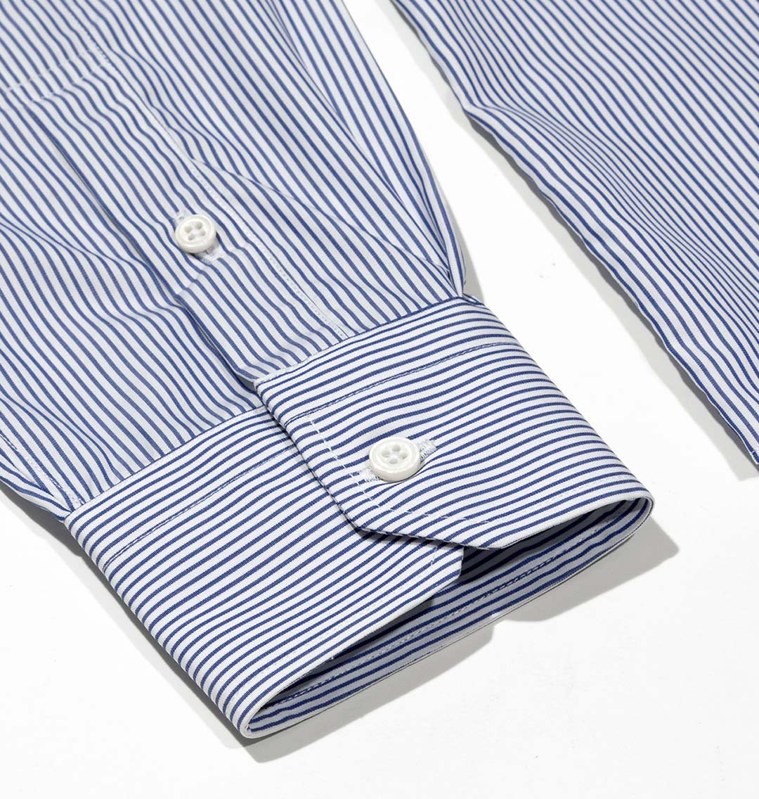 Men’s Tailored Classic Navy Stripe Dress Shirt