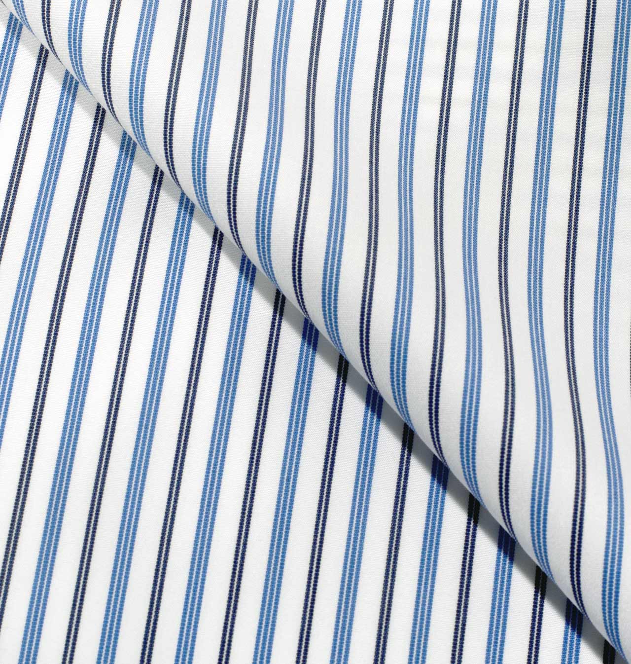 Men’s Tailored Blue and Navy Multi Stripe Dress Shirt