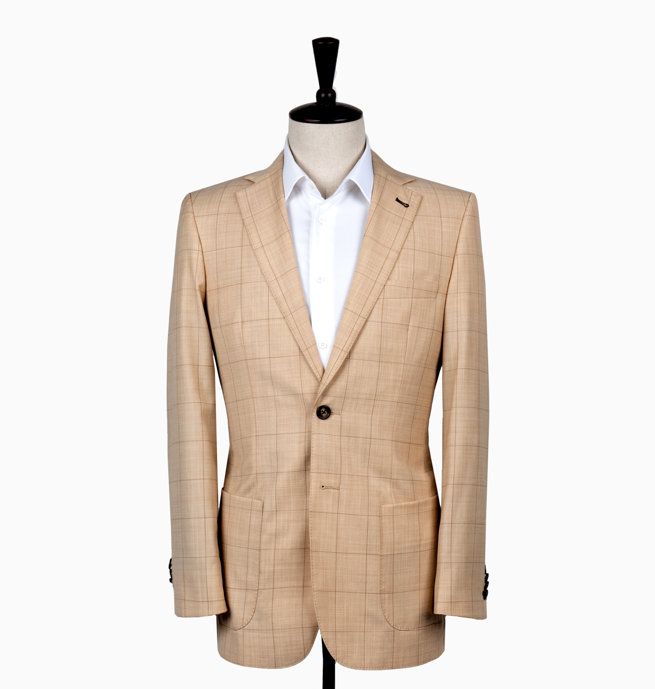 Tan Windowpane / S1579 - Suiting